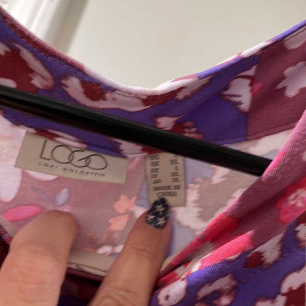 Logo Lori Goldstein Multicolored Patchwork Look T… - image 4